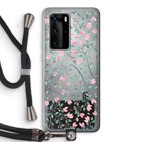 Sierlijke bloemen: Huawei P40 Pro Transparant Hoesje met koord