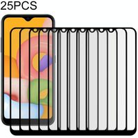Voor Samsung Galaxy A01 25 PCS Full Glue Full Screen Tempered Glass Film (Zwart)