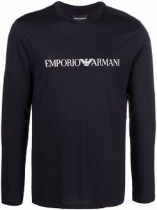 Emporio Armani haut à logo imprimé - Bleu