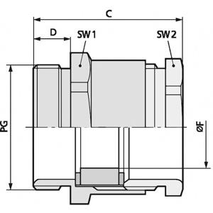 LAPP 52020300 Wartel PG70 Messing Messing 100 stuk(s)