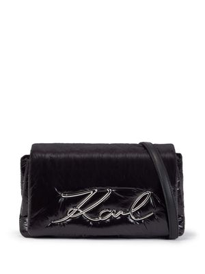 Karl Lagerfeld sac porté épaule K/Signature à design matelassé - Noir