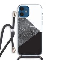 Combinatie marmer: iPhone 12 Transparant Hoesje met koord