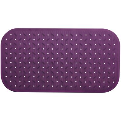 Douche/bad anti-slip mat badkamer - rubber - paars - 36 x 65 cm - rechthoek
