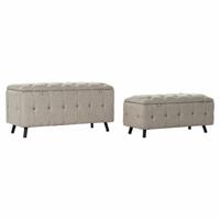Kruk DKD Home Decor Zwart Beige Metaal 103 x 42 x 52 cm (2 Stuks)