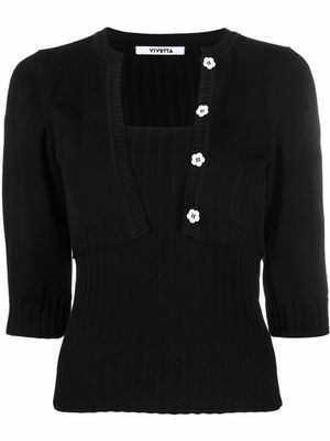 Vivetta pull à design superposé - Noir