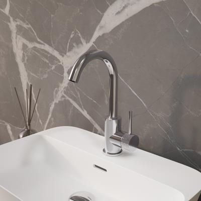 Wastafelmengkraan Aquasplash Ridged Gebogen met Draaibare Uitloop Chroom Aquasplash