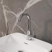 Wastafelmengkraan Aquasplash Ridged Gebogen met Draaibare Uitloop Chroom Aquasplash