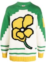 Kenzo pull en maille à fleurs - Tons neutres