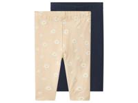 lupilu Set van 2 baby leggings (Beige/donkerblauw, 62-68)