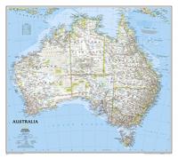 Wandkaart 20002 Australië, politiek, 77 x 69 cm | National Geographic
