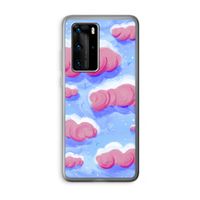 Roze wolken met vogels: Huawei P40 Pro Transparant Hoesje