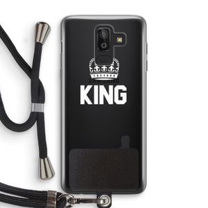 King zwart: Samsung Galaxy J8 (2018) Transparant Hoesje met koord