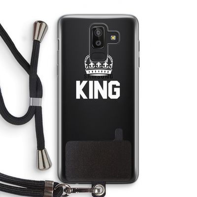 King zwart: Samsung Galaxy J8 (2018) Transparant Hoesje met koord