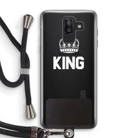 King zwart: Samsung Galaxy J8 (2018) Transparant Hoesje met koord