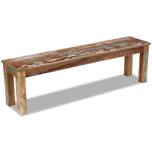 The Living Store Bank Vintage - Hout - 160 x 35 x 46 cm - Handgemaakt