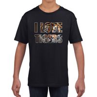 I love tigers / tijgers t-shirt zwart kids - thumbnail