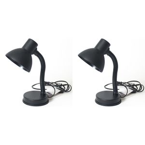 2x stuks zwarte leeslampen/bureaulampen 16 x 12 x 30 cm