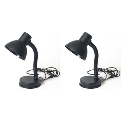 2x stuks zwarte leeslampen/bureaulampen 16 x 12 x 30 cm
