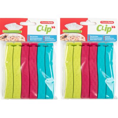 Afsluitclips / vershoudclips - 12x - 11 cm - keuken/voedsel zakjes afsluiten - Vershoud klemmen