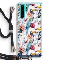 Bloemen tukan: Huawei P30 Pro Transparant Hoesje met koord