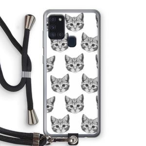Kitten: Samsung Galaxy A21s Transparant Hoesje met koord