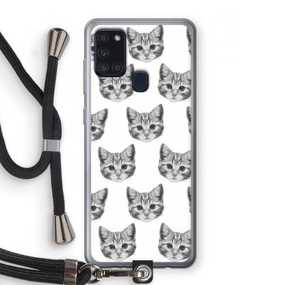 Kitten: Samsung Galaxy A21s Transparant Hoesje met koord