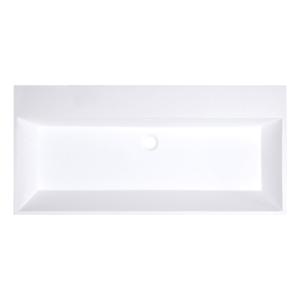 Sanisupply Flat wastafelblad 100x47x5 cm zonder kraangat solid surface wit mat