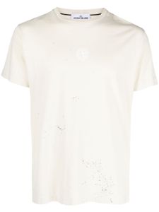 Stone Island t-shirt en coton à logo imprimé - Tons neutres