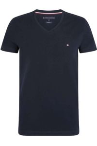 Tommy Hilfiger Core Stretch Slim Fit T-Shirt V-hals marine, Effen