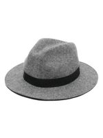 Emporio Armani chapeau en laine à bord large - Gris