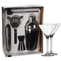 Excellent Houseware cocktails maken set 5-delig met 6x Martini glazen - thumbnail