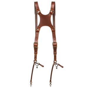 The Hantler Dual camera harness Cognac/Brass Regular (S-M)