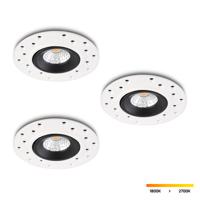 Trimless LED-inbouwspot set 3 stuks Sola zwart 5W dim-to-warm