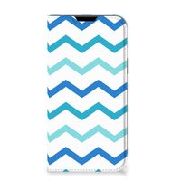 Apple iPhone 14 Plus Hoesje met Magneet Zigzag Blauw