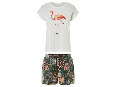 esmara Korte dames pyjama (Wit/groen, XL (48/50))