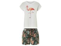 esmara Korte dames pyjama (Wit/groen, S (36/38))