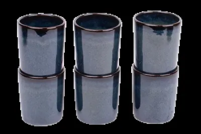 Koffiekopjes set van 6 - 150 ml - 6 persoons - Faro - blauw - Portugees stoneware