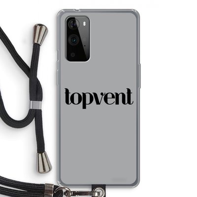 Topvent Grijs Zwart: OnePlus 9 Pro Transparant Hoesje met koord