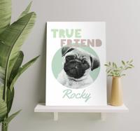 Echte vriend gepersonaliseerd canvas van hond