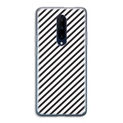 Strepen zwart-wit: OnePlus 7 Pro Transparant Hoesje