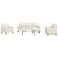 4-delige Loungeset met kussens en bolsters fluweel crèmekleurig
