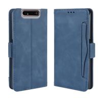Voor Galaxy A80/A90 portemonnee stijl huid voelen kalf patroon lederen draagtas met aparte kaartsleuf (blauw)