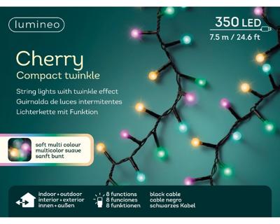 LED cherry lights l750 cm zwrt/mlt kerst - Lumineo