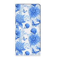 Smart Cover voor Xiaomi Redmi Note 12 Pro | Poco X5 Pro Flowers Blue - thumbnail