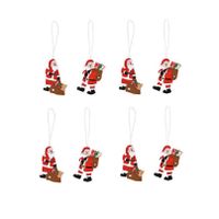 8x stuks houten kersthangers kerstmannen 6 cm kerstornamenten