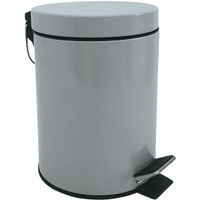 MSV Prullenbak/pedaalemmer - metaal - grijs - 3 liter - 17 x 25 cm - Badkamer/toilet   - - thumbnail