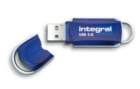 Integral 16GB USB3.0 DRIVE COURIER BLUE UP TO R-80 W-10 MBS USB flash drive USB Type-A 3.2 Gen 1 (3.1 Gen 1) Blauw, Zilver - thumbnail