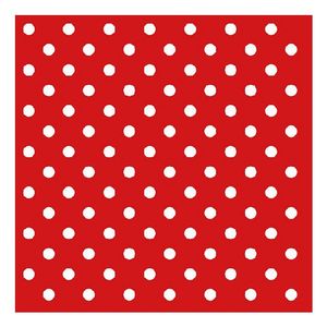 20x Rood met witte stippen servetten 33 x 33 cm