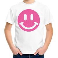 Verkleed T-shirt voor jongens - Smile Emoticon - wit - carnaval - feestkleding voor kinderen