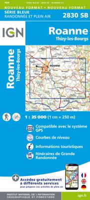Wandelkaart - Topografische kaart 2830 SB - Serie Bleue Roanne - Thizy-les-Bourgs | IGN - Institut Géographique National
